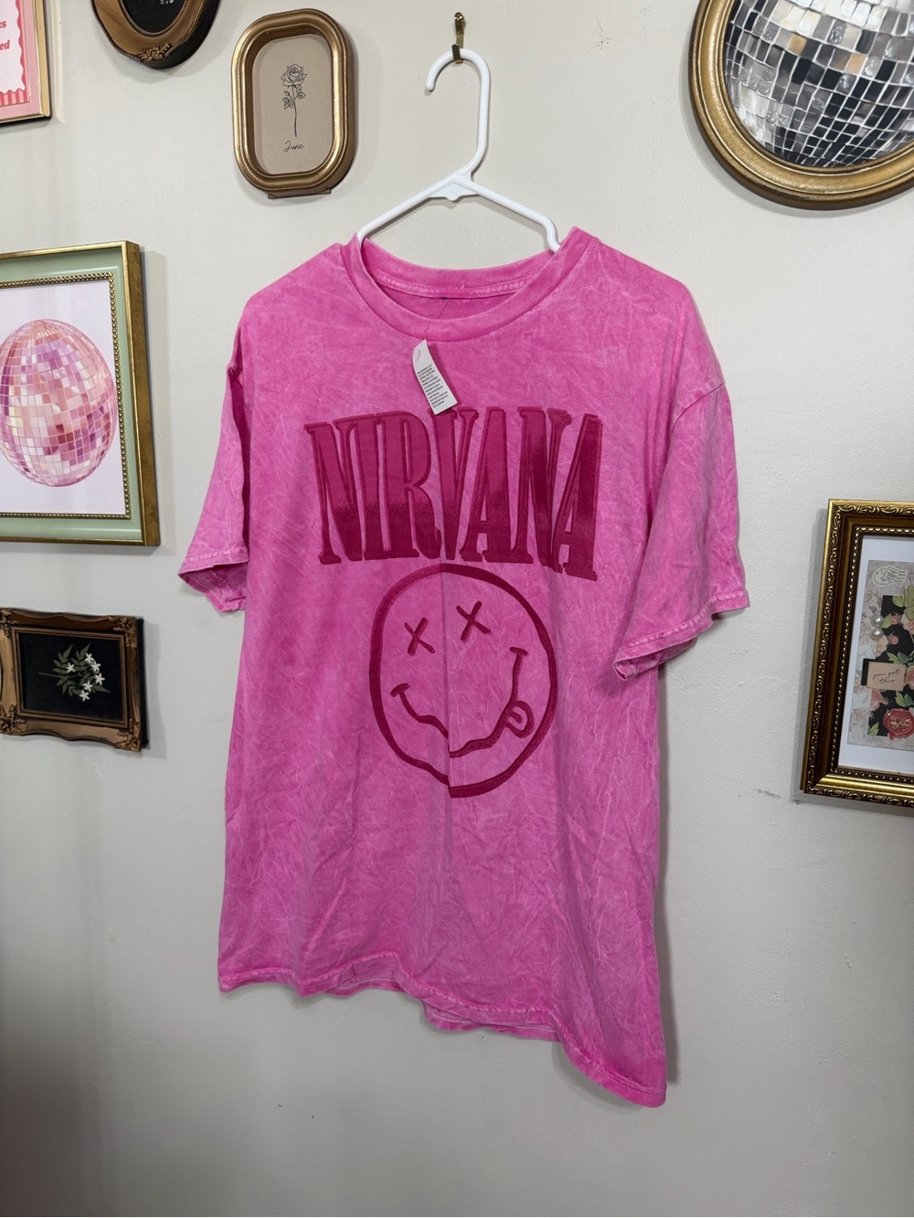 NIRVANA Pink Graphic Short Sleeve Tee